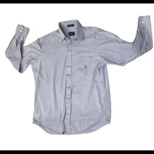 Vintage Chaps Ralph Lauren Denim Shirt Chambray Button Down Sz 16.5 34/35 Crest